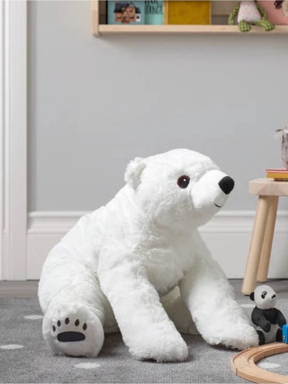 Ikea Snuttig Polar Bear Plush 30" Jumbo Stuffed Animal Floppy Soft Baby Toy